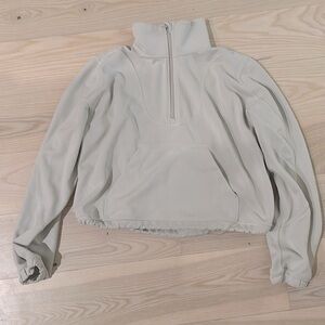 Lululemon Brushed Softstreme 1/2 Zip cropped pullover size 6 in bone/white